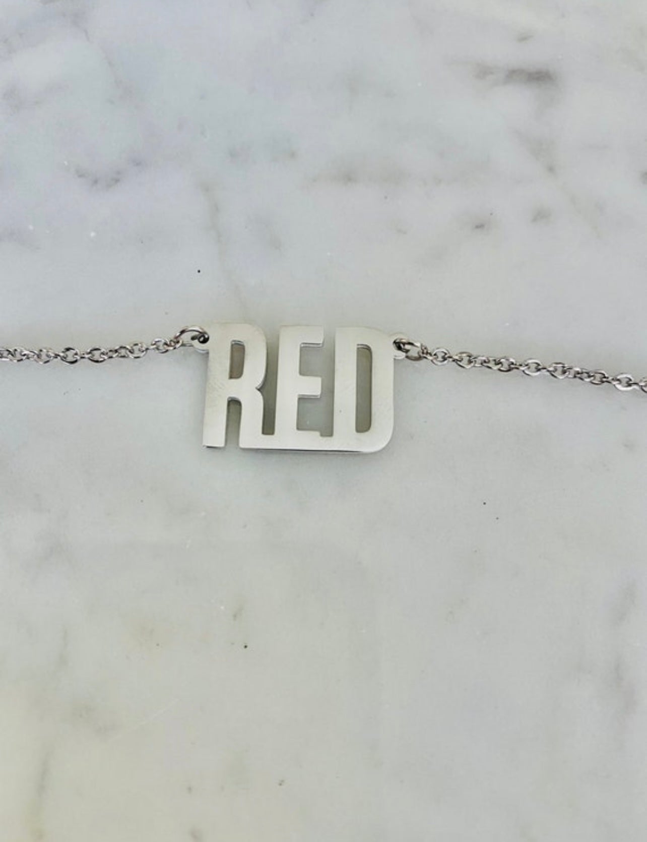 45 cm stainless steel RED Necklace
