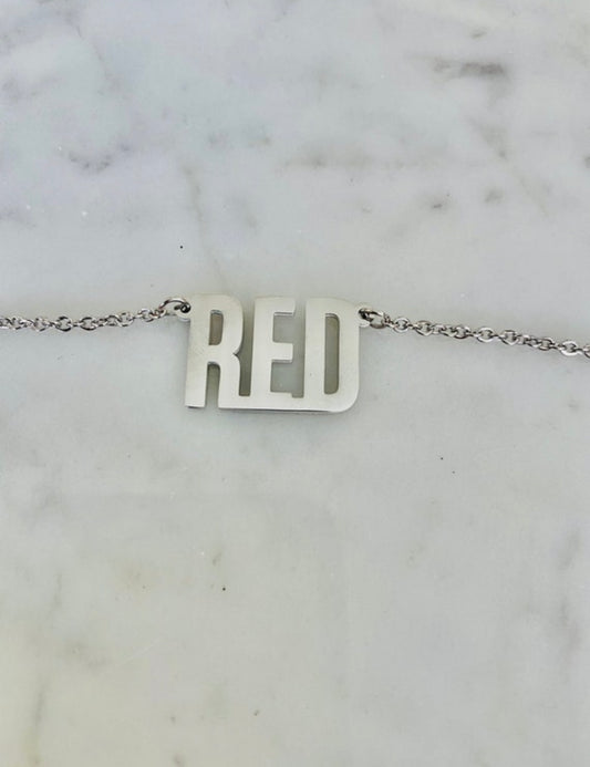 45 cm stainless steel RED Necklace